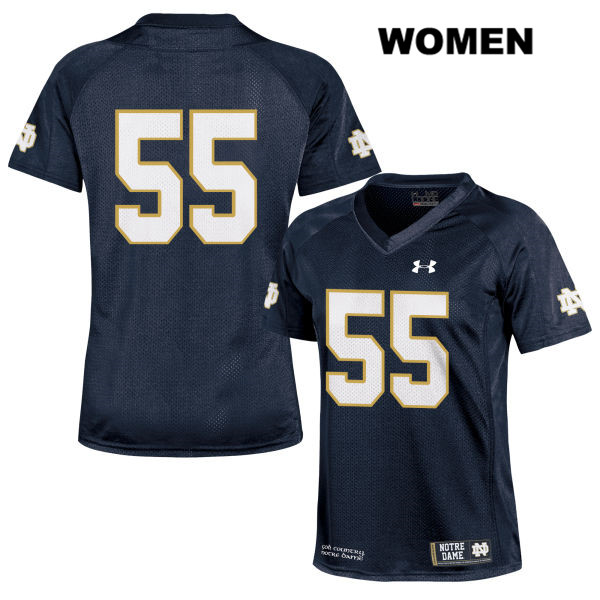 Women's NCAA Notre Dame Fighting Irish #55 Jarrett Patterson Stitched College Under Armour Authentic Navy No Name Football Jersey NK10U22XX